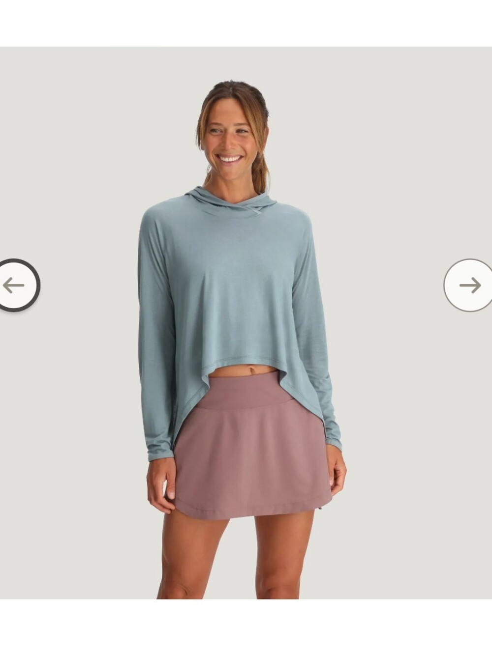 Freefly Lightweight Cropped Bamboo Hoodie In Ocean Mist